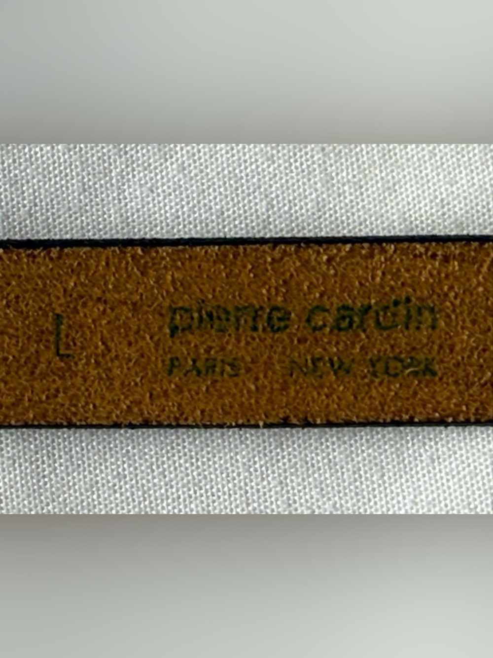 Navy Cowhide Leather Belt with Gold Buckle Pierre Cardin Made in Spain - Picture 4 of 13